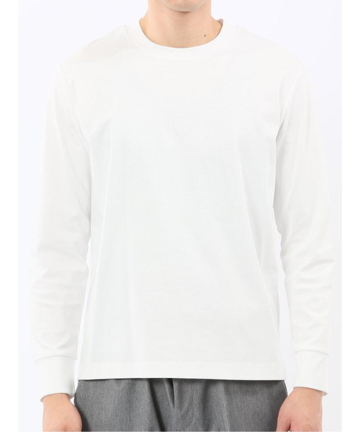タカキュー TAKA-Q 【DRESS T-SHIRT】シルケットスムス スロープネック 長袖Tシャツ （紺） 紺