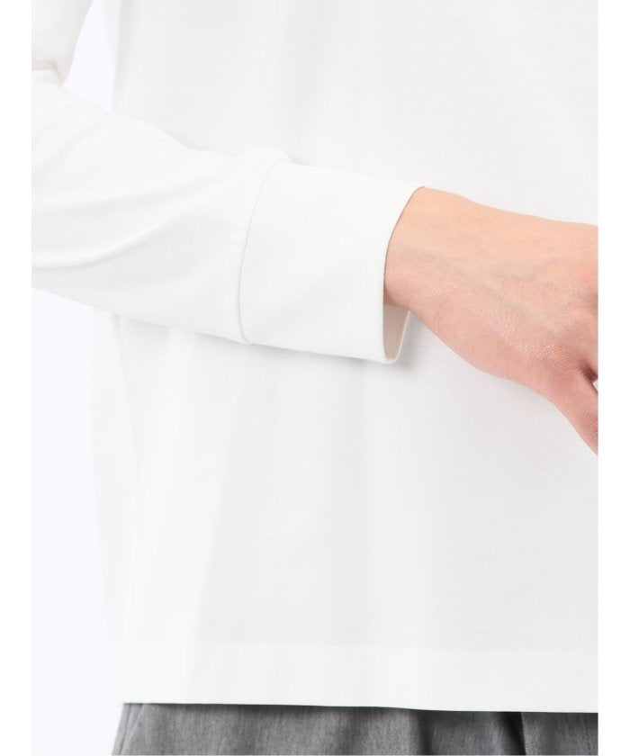 タカキュー TAKA-Q 【DRESS T-SHIRT】シルケットスムス スロープネック 長袖Tシャツ （紺） 紺