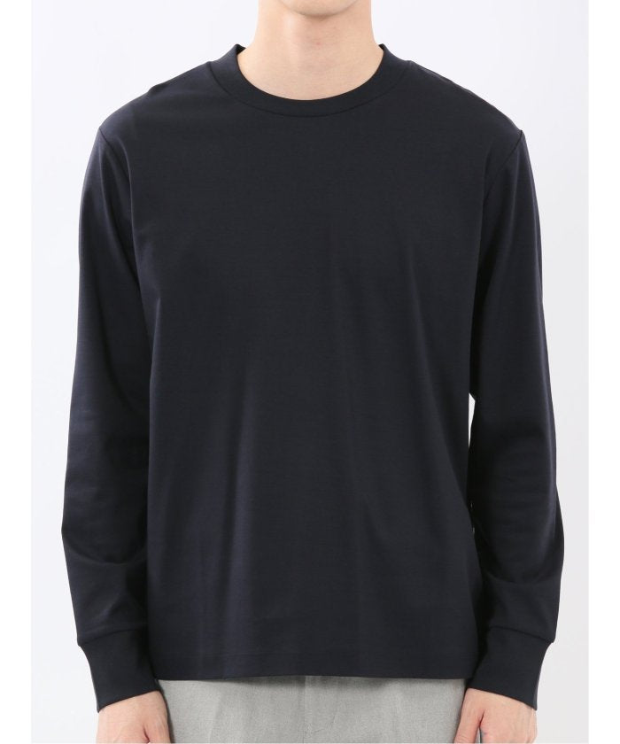タカキュー TAKA-Q 【DRESS T-SHIRT】シルケットスムス スロープネック 長袖Tシャツ （紺） 紺