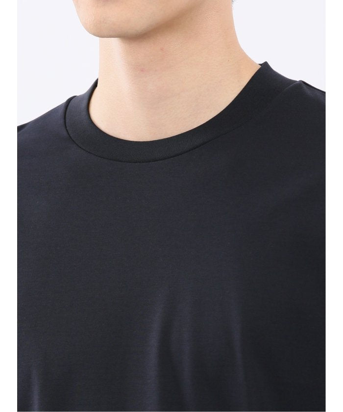 タカキュー TAKA-Q 【DRESS T-SHIRT】シルケットスムス スロープネック 長袖Tシャツ （紺） 紺
