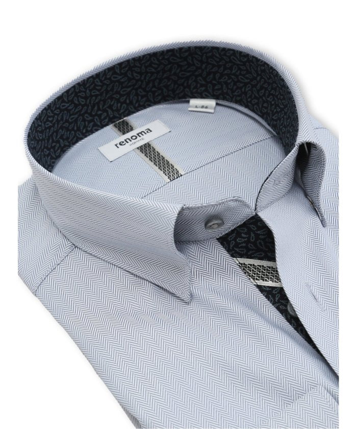 【形態安定】 イージーアイロン NEWスタンダードフィット スナップダウン長袖シャツ （グレー） グレー