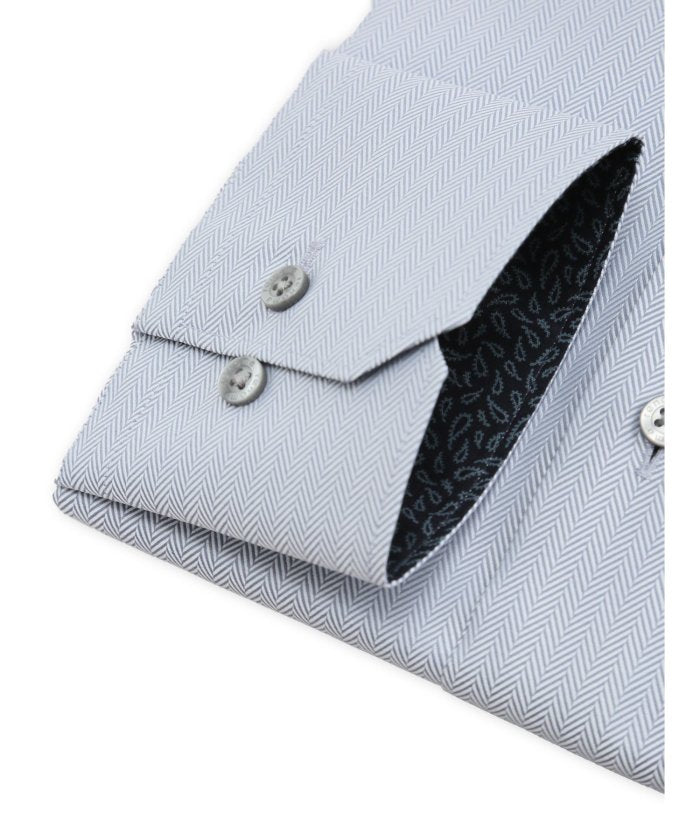 【形態安定】 イージーアイロン NEWスタンダードフィット スナップダウン長袖シャツ （グレー） グレー