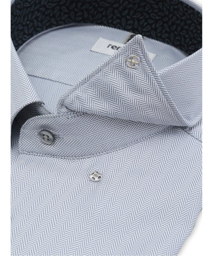 【形態安定】 イージーアイロン NEWスタンダードフィット スナップダウン長袖シャツ （グレー） グレー