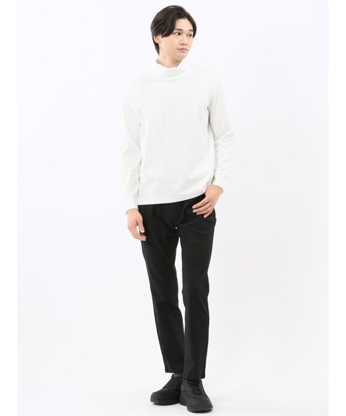 タカキュー TAKA-Q 【DRESS T-SHIRT】シルケットスムス タートルネック 長袖Tシャツ （白） 白