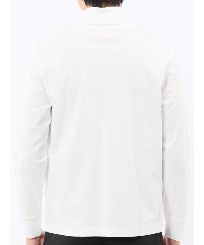 タカキュー TAKA-Q 【DRESS T-SHIRT】シルケットスムス タートルネック 長袖Tシャツ （白） 白