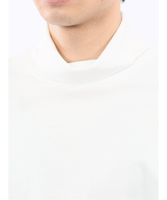 タカキュー TAKA-Q 【DRESS T-SHIRT】シルケットスムス タートルネック 長袖Tシャツ （白） 白