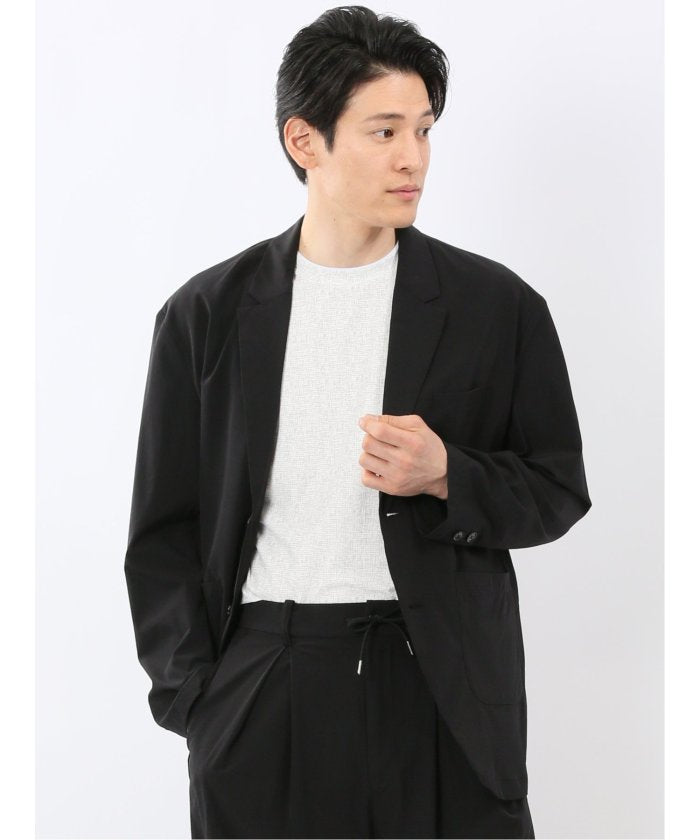 タカキュー TAKA-Q ストレッチ ナチュラルワッシャー 2ボタンジャケット(セットアップ可能) （黒） 黒