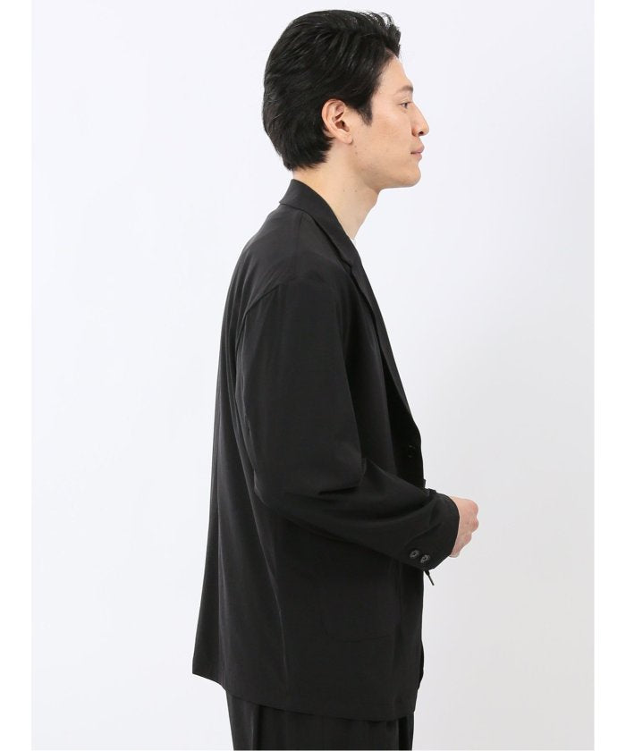 タカキュー TAKA-Q ストレッチ ナチュラルワッシャー 2ボタンジャケット(セットアップ可能) （黒） 黒