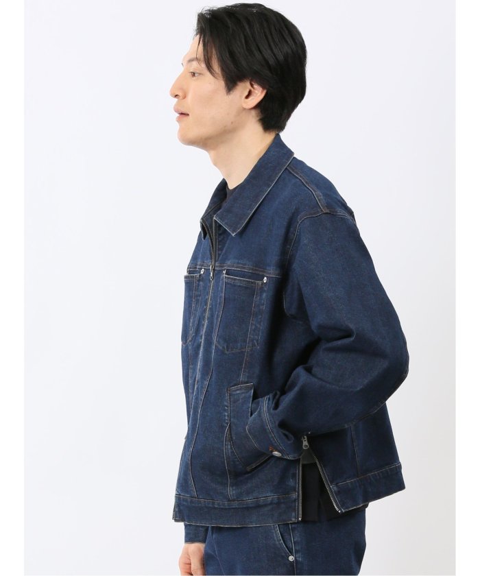 タカキュー TAKA-Q ストレッチ デニム ブルゾン(セットアップ可能) （紺） 紺
