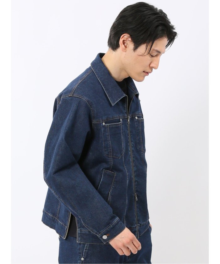 タカキュー TAKA-Q ストレッチ デニム ブルゾン(セットアップ可能) （紺） 紺