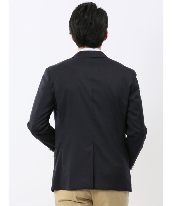 タカキュー TAKA-Q ストレッチウォッシャブル ウール混 スリムフィット 2ボタンジャケット 紺 （紺） 紺
