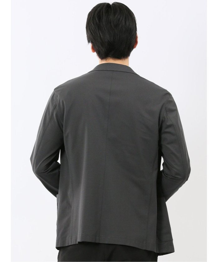 タカキュー TAKA-Q ストレッチ マイクロドット メッシュ 2ボタン ジャケット （紺） 紺