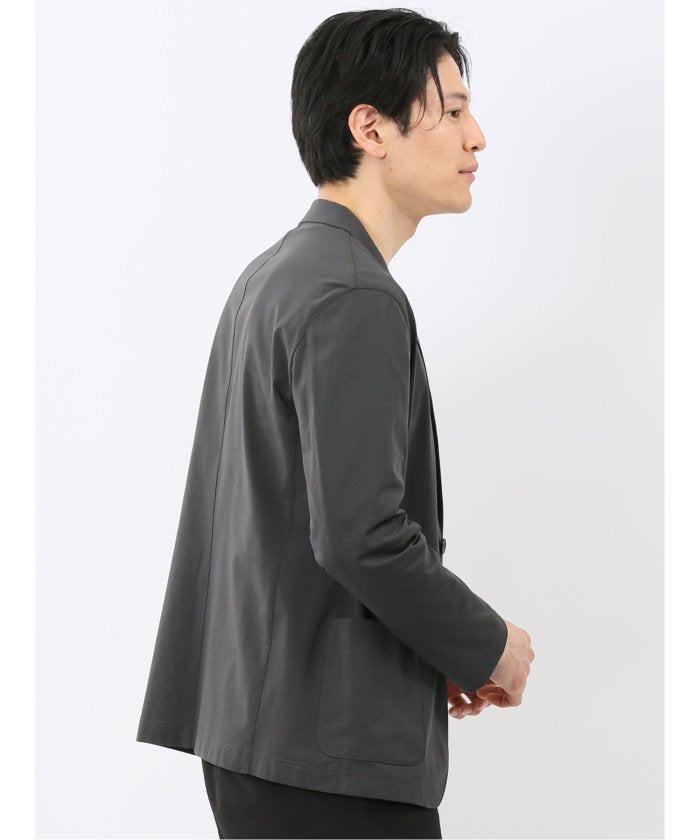 タカキュー TAKA-Q ストレッチ マイクロドット メッシュ 2ボタン ジャケット （紺） 紺