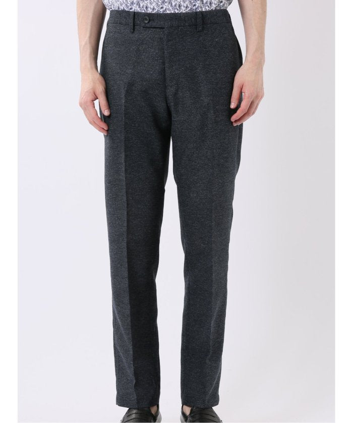 タカキュー TAKA-Q TechLinen スリムフィット ノータック パンツ 紺(セットアップ可能) （紺） 紺