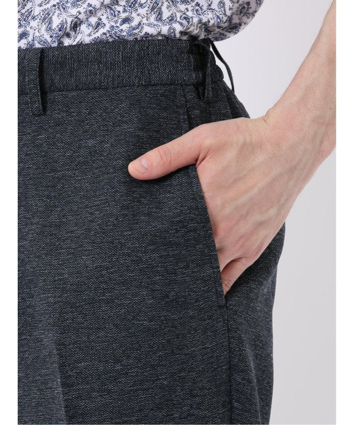タカキュー TAKA-Q TechLinen スリムフィット ノータック パンツ 紺(セットアップ可能) （紺） 紺