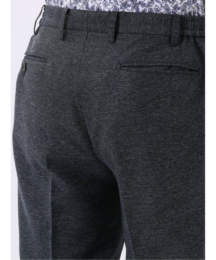 タカキュー TAKA-Q TechLinen スリムフィット ノータック パンツ 紺(セットアップ可能) （紺） 紺