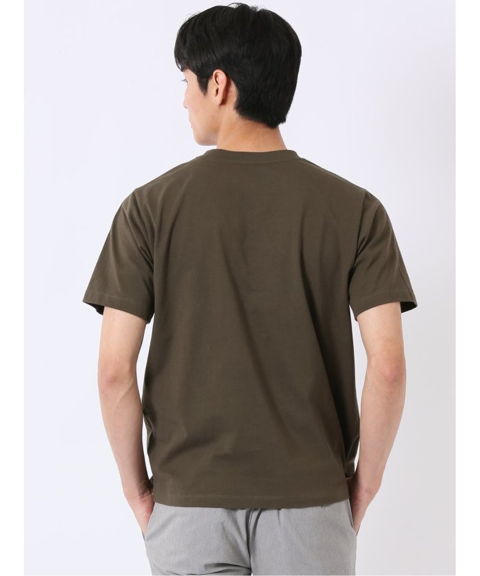 タカキュー TAKA-Q 綿天竺 グラフィック プリント クルーネック 半袖 Tシャツ （グレー） グレー