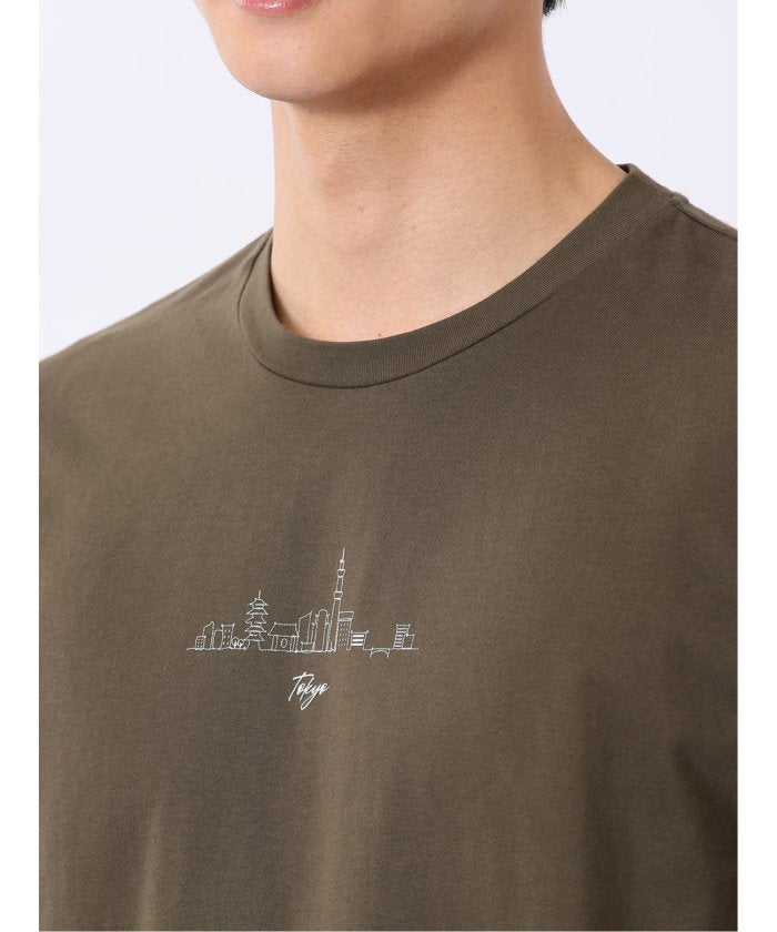 タカキュー TAKA-Q 綿天竺 グラフィック プリント クルーネック 半袖 Tシャツ （グレー） グレー