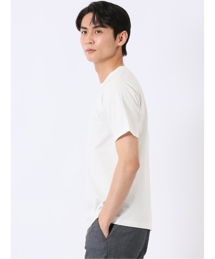 タカキュー TAKA-Q 綿天竺 グラフィック プリント クルーネック 半袖 Tシャツ （グレー） グレー