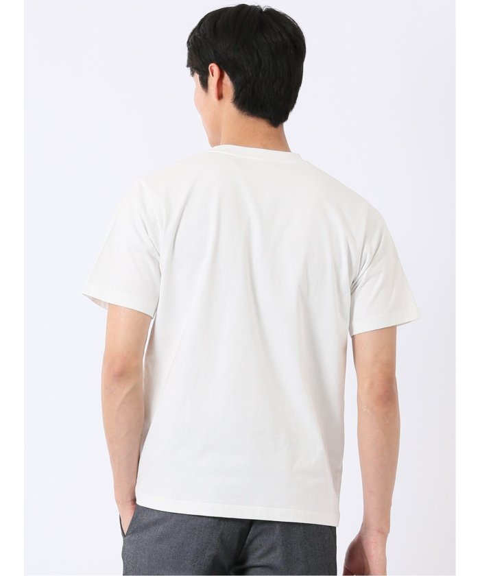 タカキュー TAKA-Q 綿天竺 グラフィック プリント クルーネック 半袖 Tシャツ （グレー） グレー