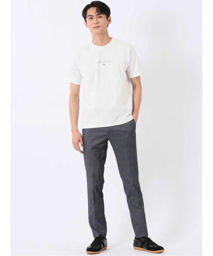 タカキュー TAKA-Q 綿天竺 グラフィック プリント クルーネック 半袖 Tシャツ （グレー） グレー