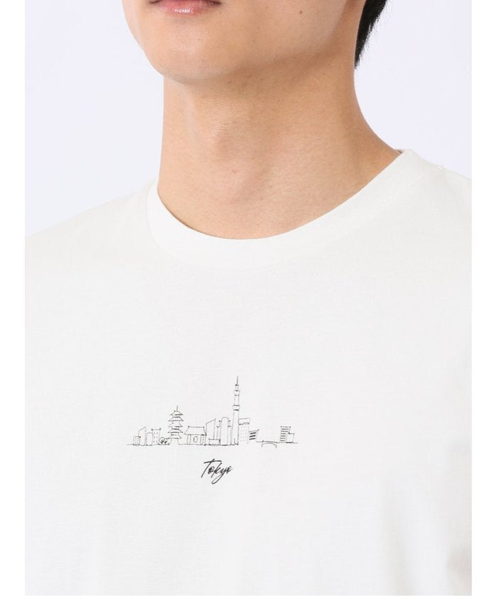 タカキュー TAKA-Q 綿天竺 グラフィック プリント クルーネック 半袖 Tシャツ （グレー） グレー