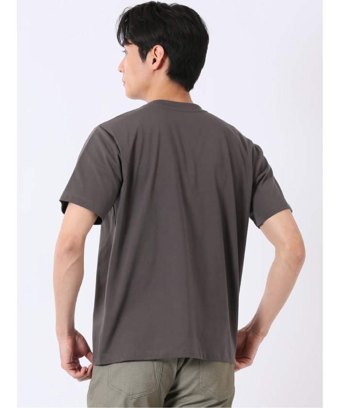 タカキュー TAKA-Q 綿天竺 グラフィック プリント クルーネック 半袖 Tシャツ （グレー） グレー