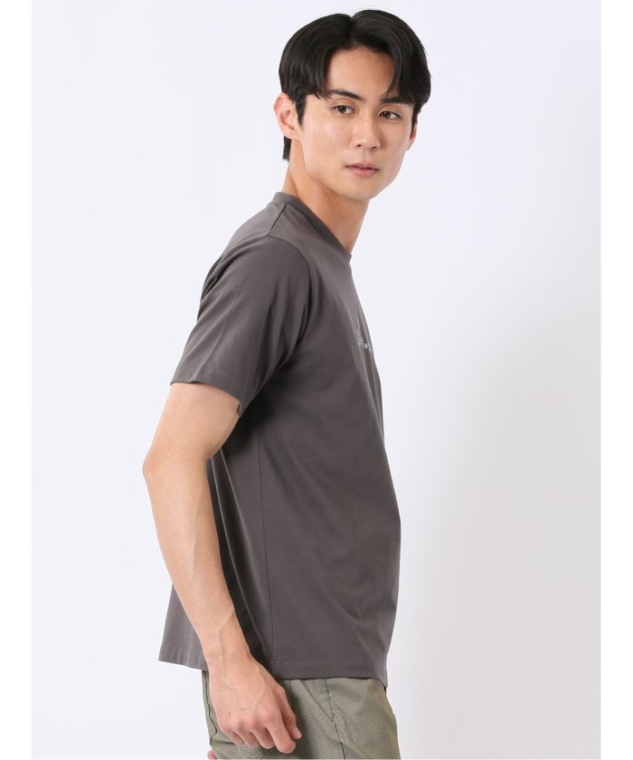 タカキュー TAKA-Q 綿天竺 グラフィック プリント クルーネック 半袖 Tシャツ （グレー） グレー
