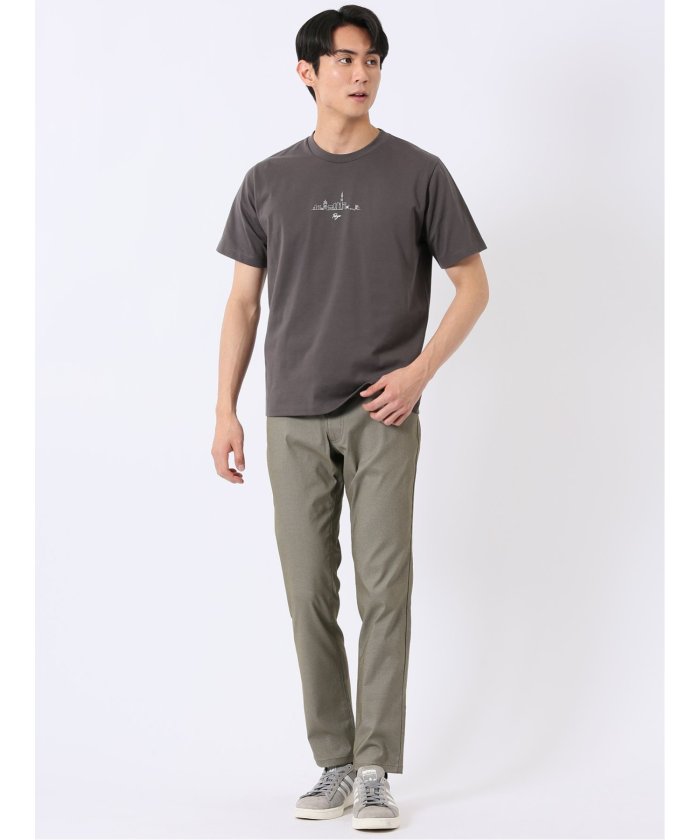 タカキュー TAKA-Q 綿天竺 グラフィック プリント クルーネック 半袖 Tシャツ （グレー） グレー