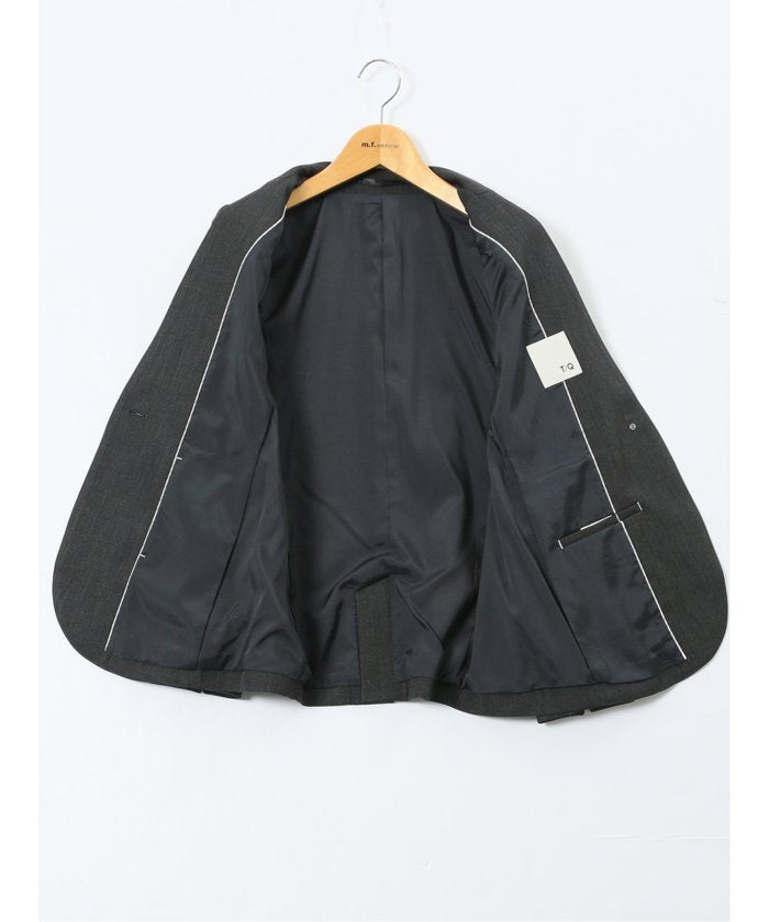 タカキュー TAKA-Q ストレッチウォッシャブル リラクシング ノーカラージャケット＋セミワイドパンツ シャーク紺 （紺） 紺