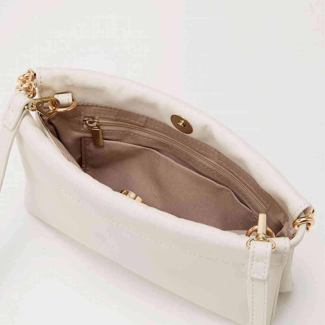 トプカピ TOPKAPI スムース レザー チェーン付き スワローマチ ミニ ショルダー バッグ （ライトベージュ） ライトベージュ