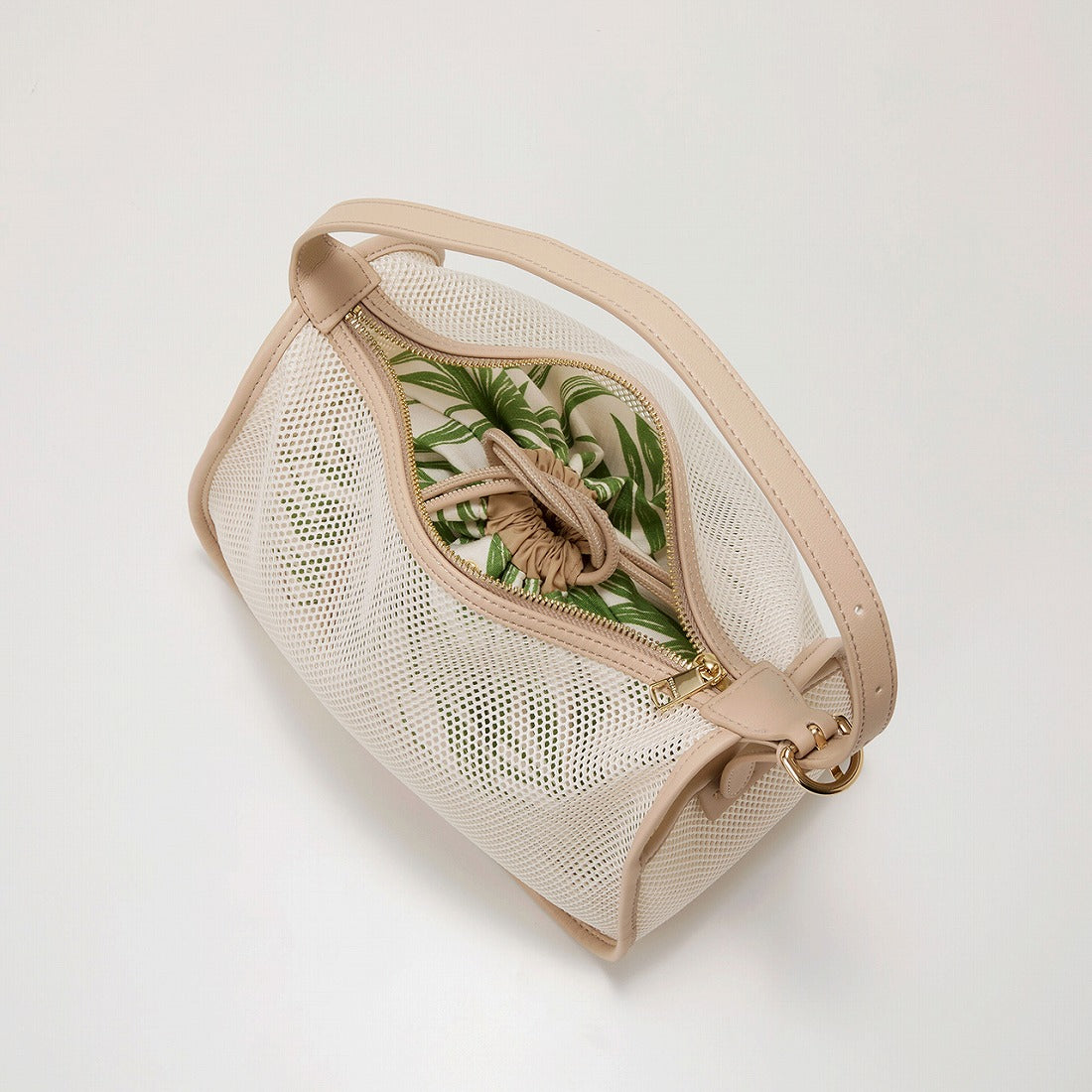 トプカピ TOPKAPI プリント 巾着バッグ付き メッシュ ワンハンドルバッグ