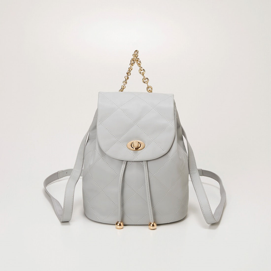 TOPKAPI TOPKAPI Soft Leather Quilted Mini Backpack with Chain