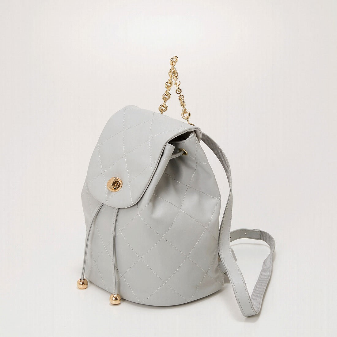 TOPKAPI TOPKAPI Soft Leather Quilted Mini Backpack with Chain