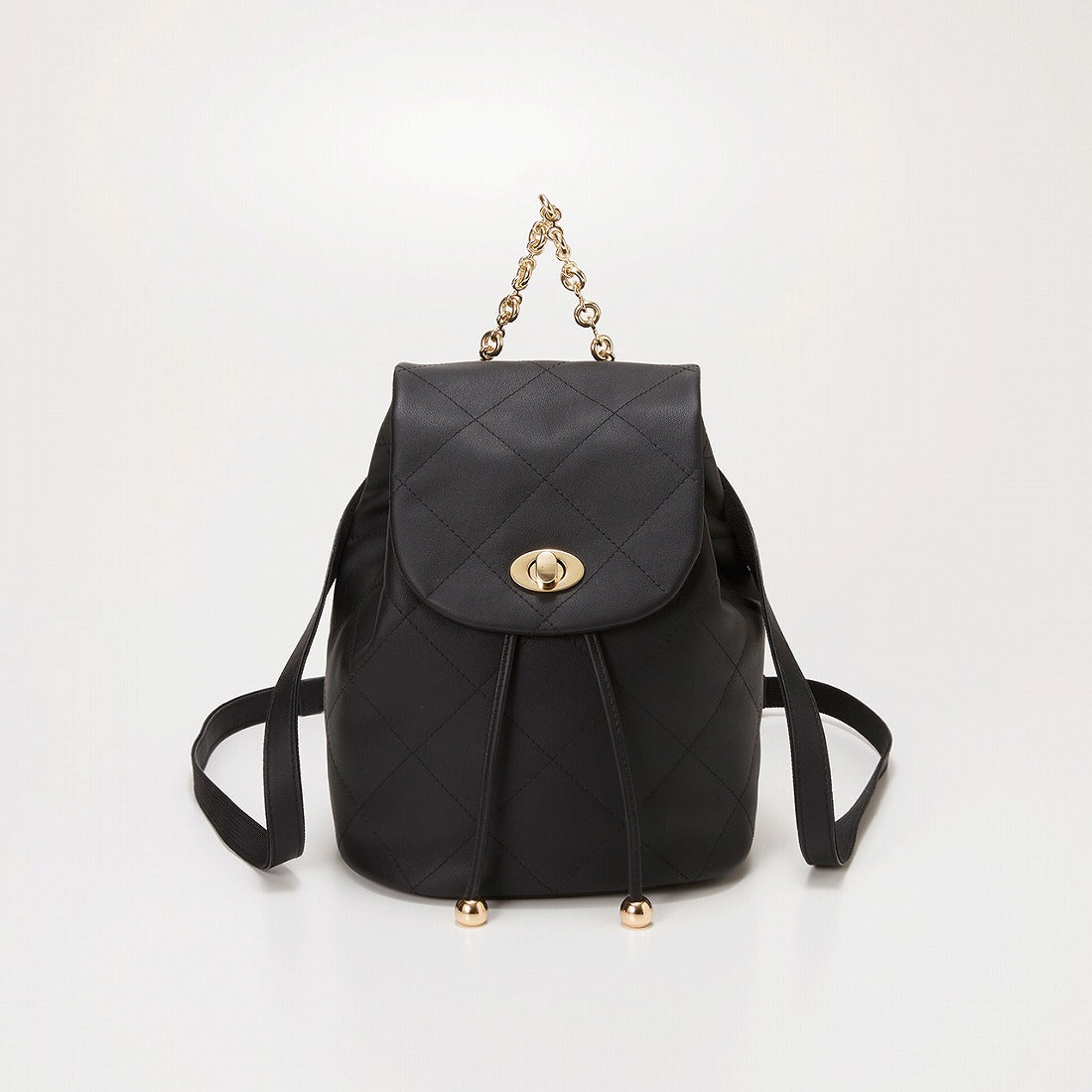 TOPKAPI TOPKAPI Soft Leather Quilted Mini Backpack with Chain