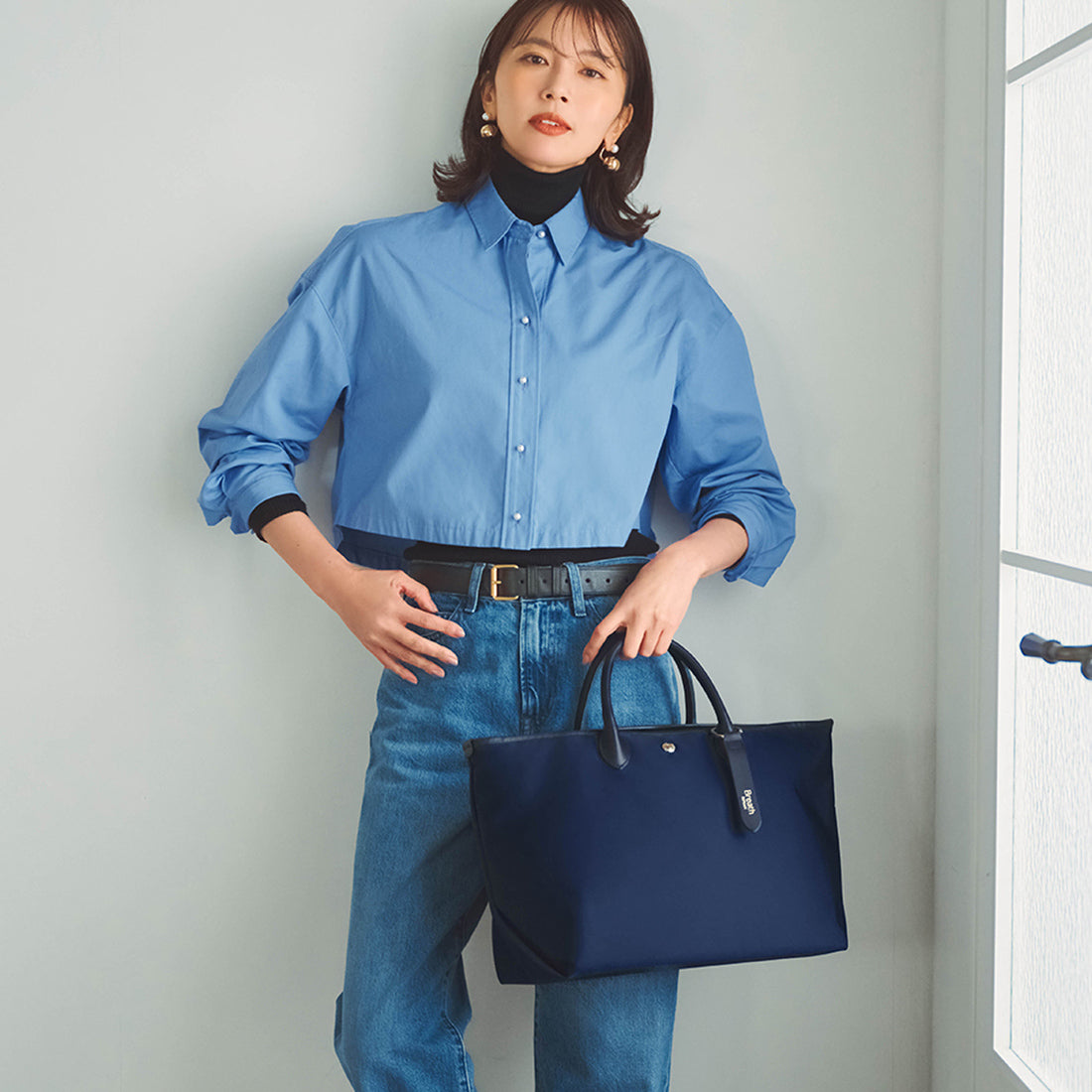 トプカピ TOPKAPI 【Breath TOPKAPI】ナイロン レザーハンドル シンプル トートバッグ / 軽量 / A4対応 （グレージュ） グレージュ