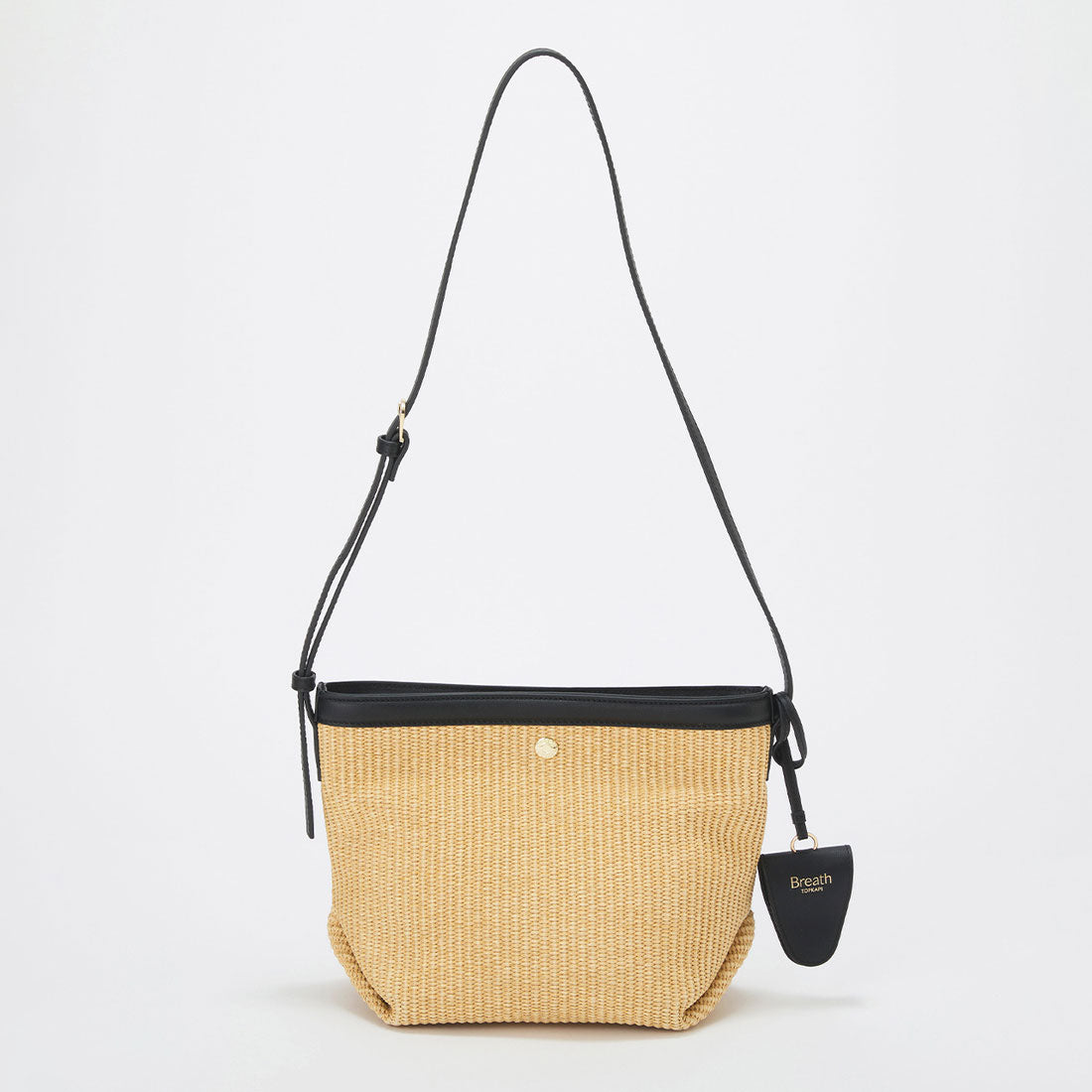 トプカピ TOPKAPI 【Breath TOPKAPI】サングラスホルダー付き レザーコンビ カゴ ショルダーバッグ （ベージュ） ベージュ
