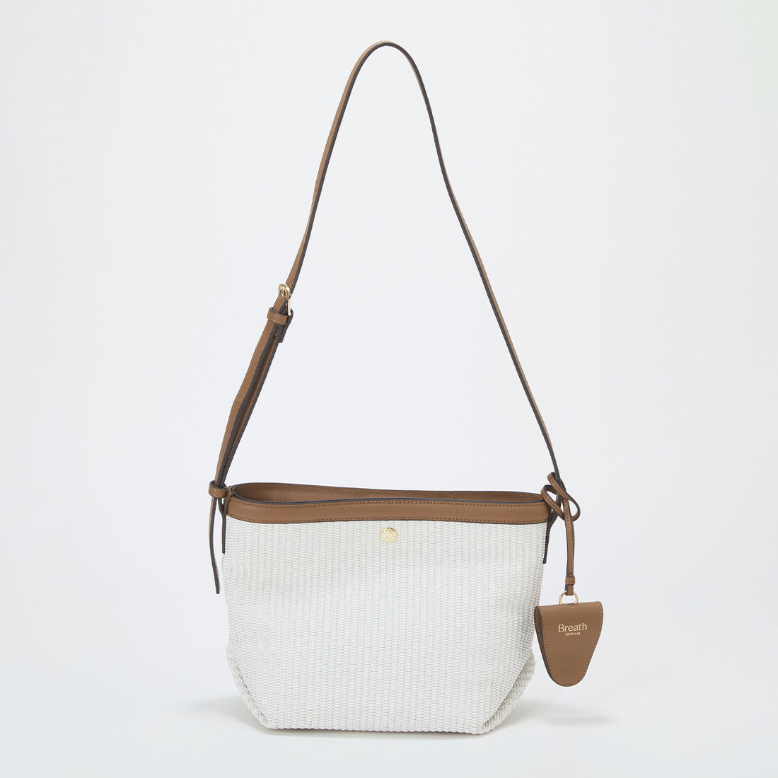 トプカピ TOPKAPI 【Breath TOPKAPI】サングラスホルダー付き レザーコンビ カゴ ショルダーバッグ （ホワイト） ホワイト