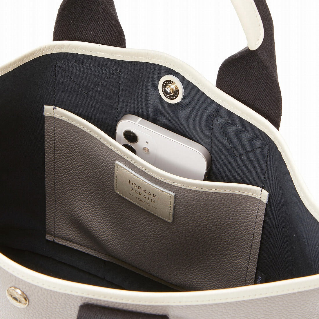 トプカピ TOPKAPI スコッチグレイン ネオレザー トート バッグ ショルダー付き M （ブラック） ブラック