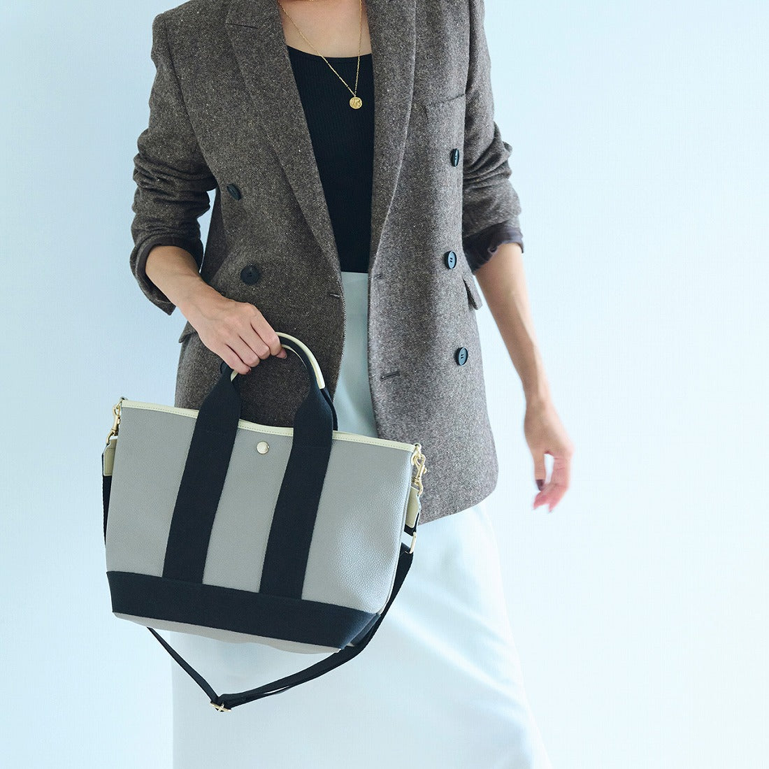 トプカピ TOPKAPI スコッチグレイン ネオレザー トート バッグ ショルダー付き M （グレージュ） グレージュ