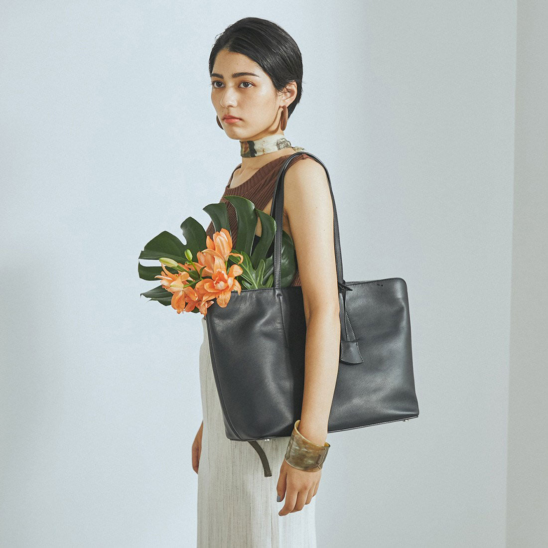 とかぴ TOPKAPI Front Stitch Leather A4 Tote Bag