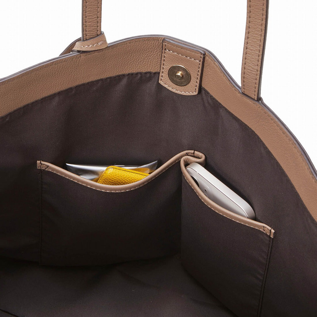 TOPKAPI Front Stitch Leather A4 Tote Bag