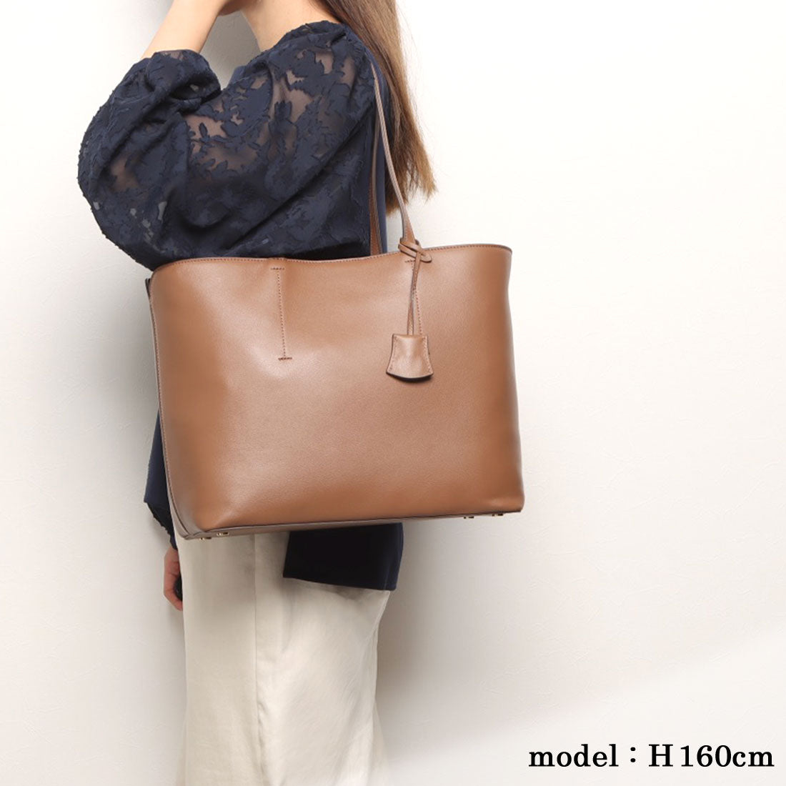 TOPKAPI Front Stitch Leather A4 Tote Bag