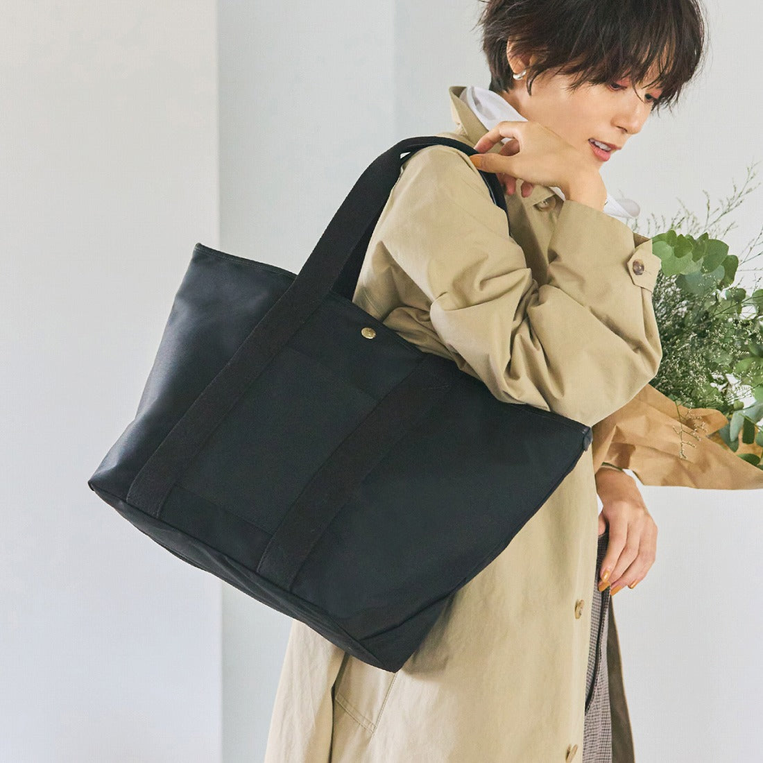 【WEB限定】トプカピ TOPKAPI TIDY/タイディ トート バッグ L,ブラック