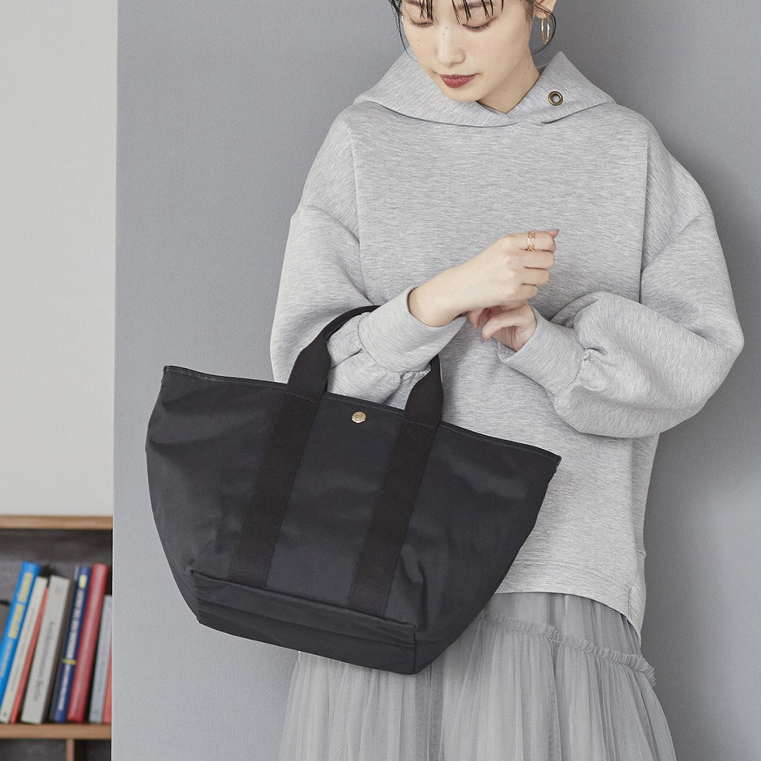 【WEB限定】トプカピ TOPKAPI TIDY/タイディ トート バッグ M,ブラック
