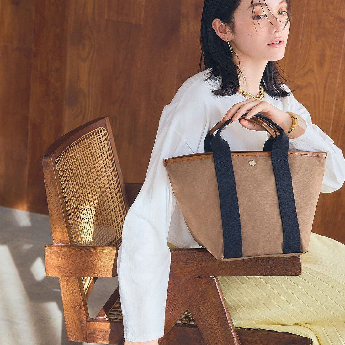 【WEB限定】トプカピ TOPKAPI TIDY/タイディ トート バッグ S,ブラウン