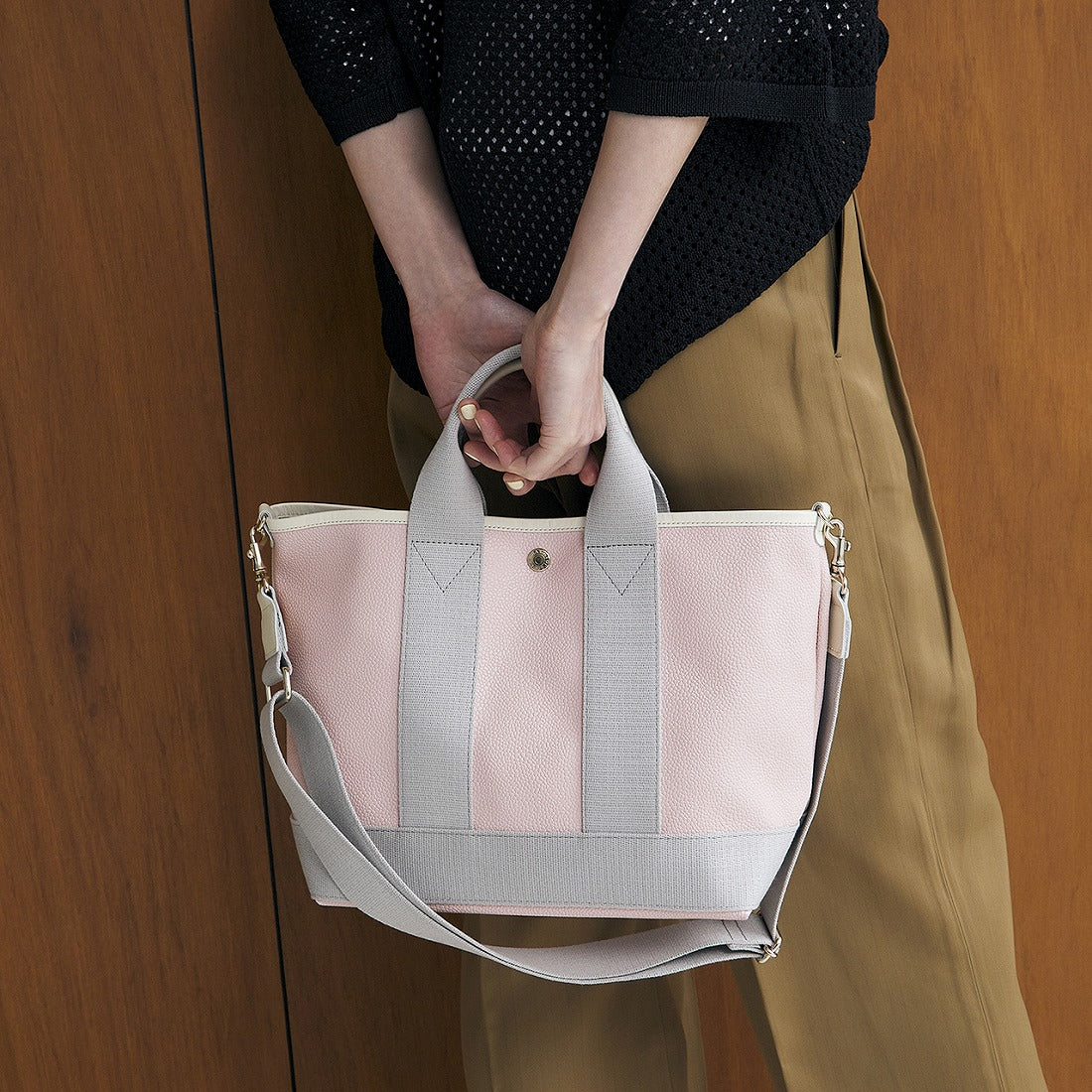 トプカピ TOPKAPI スコッチグレイン ネオレザー トート バッグ ショルダー付き M （ピンク） ピンク