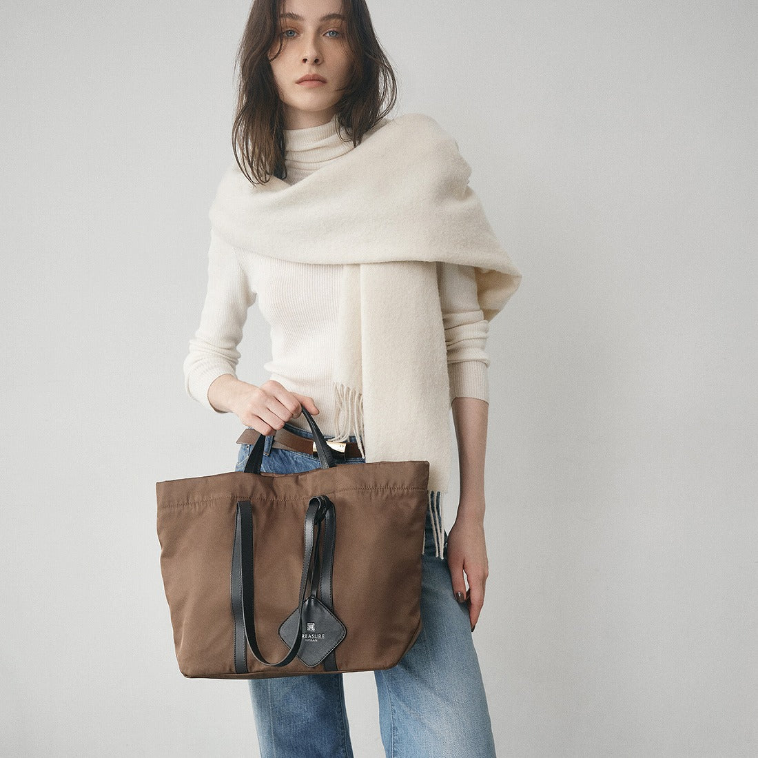 【未使用】TOPKAPI バッグ　ブラウン Topkapi TOPKAPI 【TREASURE TOPKAPI】 Nylon Leather Handle A4 Tote Bag