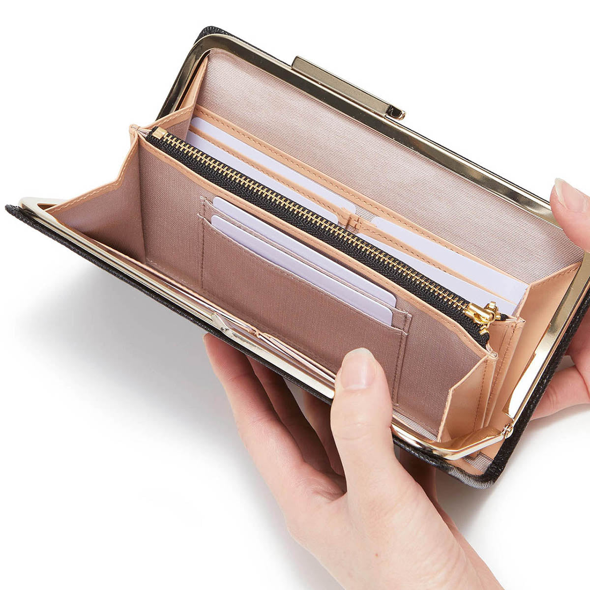 TOPKAPI LUCIA Italian leather, lizard embossed, clasp purse