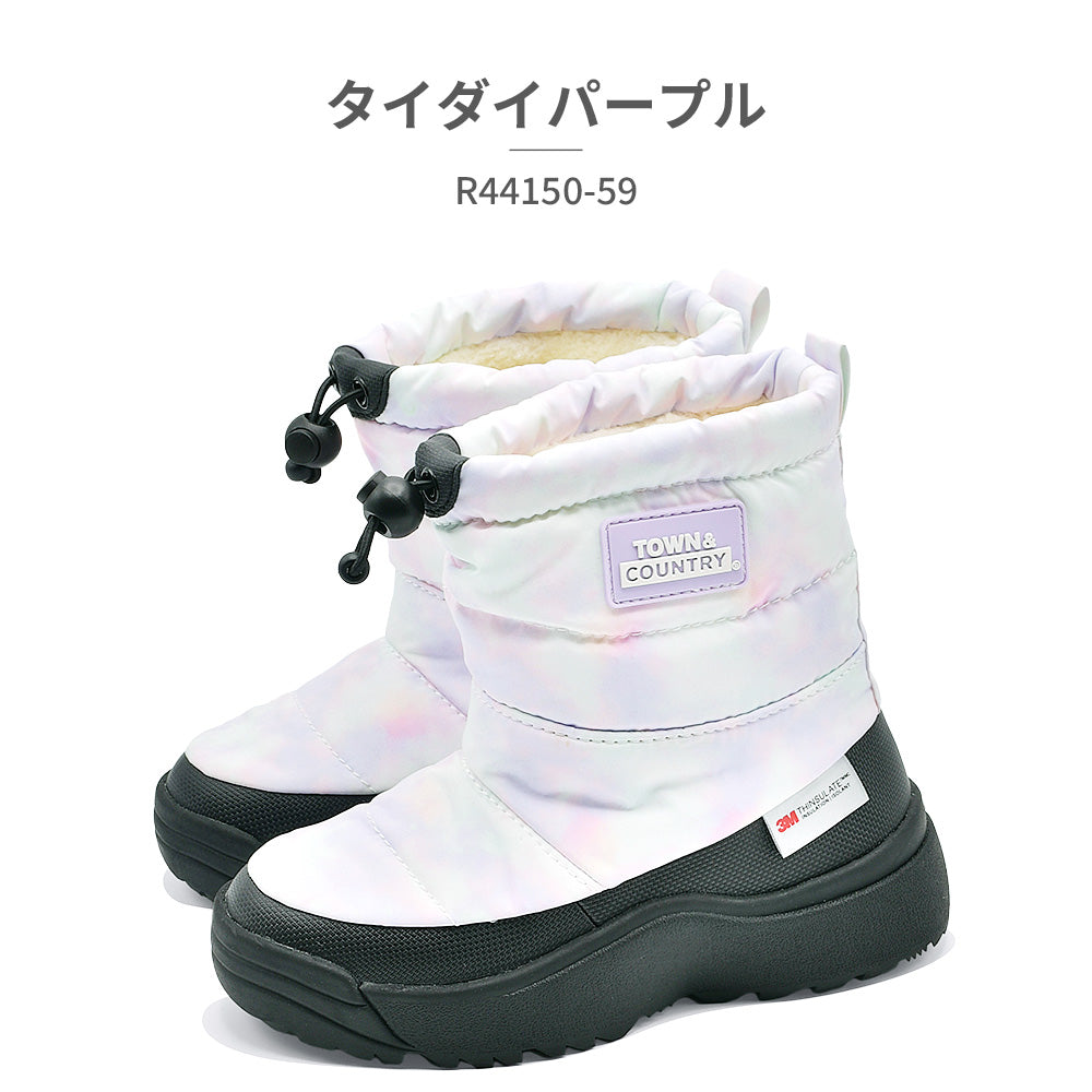タウンアンドカントリー TOWN&COUNTRY ブーツ キッズ R44150-59 タウン&カントリー 防滑 防水 ダウンブーツ キッズ （パープル） パープル